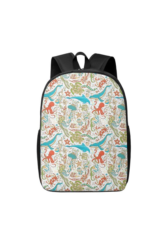 Wild Sea Life print Travel Backpack, Large Computer Backpack for Men Women, College School Rucksack Book Bag