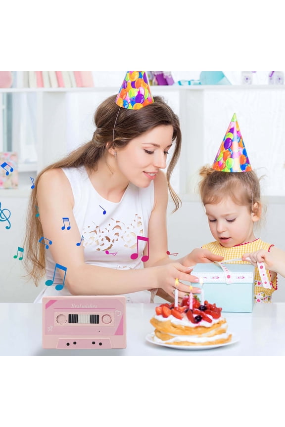 Vintage Tape Recording Card 60s Personalized Voice Message Valentine's Day Confession Card Romantic Keepsake Gift for Anniversary Birthday Wedding Party