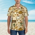 thumbnail image 1 of Xecao Wild West Cowboy print Hawaiian shirt - a stylish short-sleeve button-down for men, perfect for casual beach and tropical outings., 1 of 1