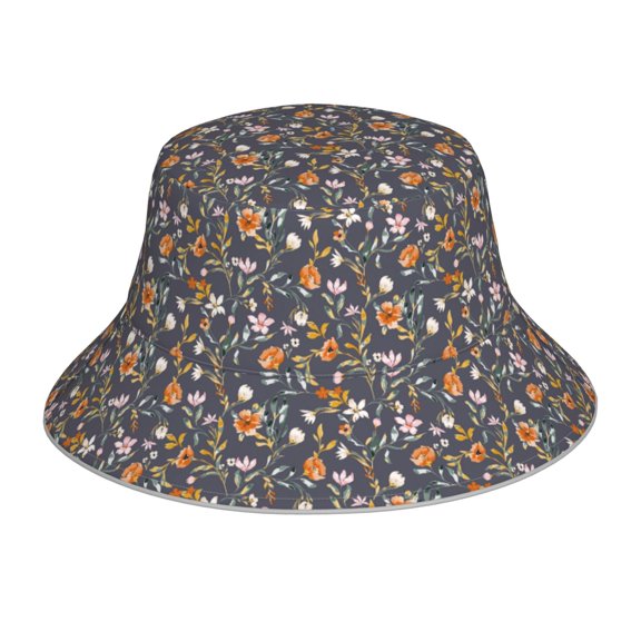 Xecao Wildflowers Print Men and Women Night Reflective Hat Runner Cap Visor Bucket Hat Boonie Cap