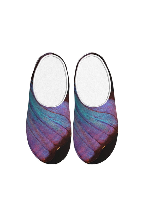 Wings Of A Butterfly Print Cotton Slippers Fuzzy Warm Cozy Slippers Non Slip House Slippers For Indoor Outdoor Cotton Slippers House Slippers-37/38