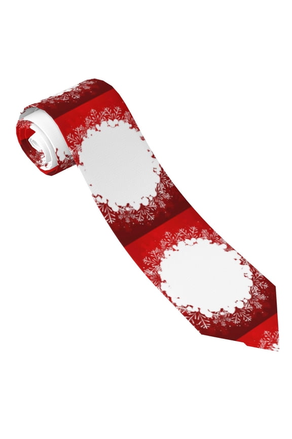 Winter Christmas Snowflake Print Tie For Men Necktie Woven Jacquard Neck Ties,Classic Men's Tie