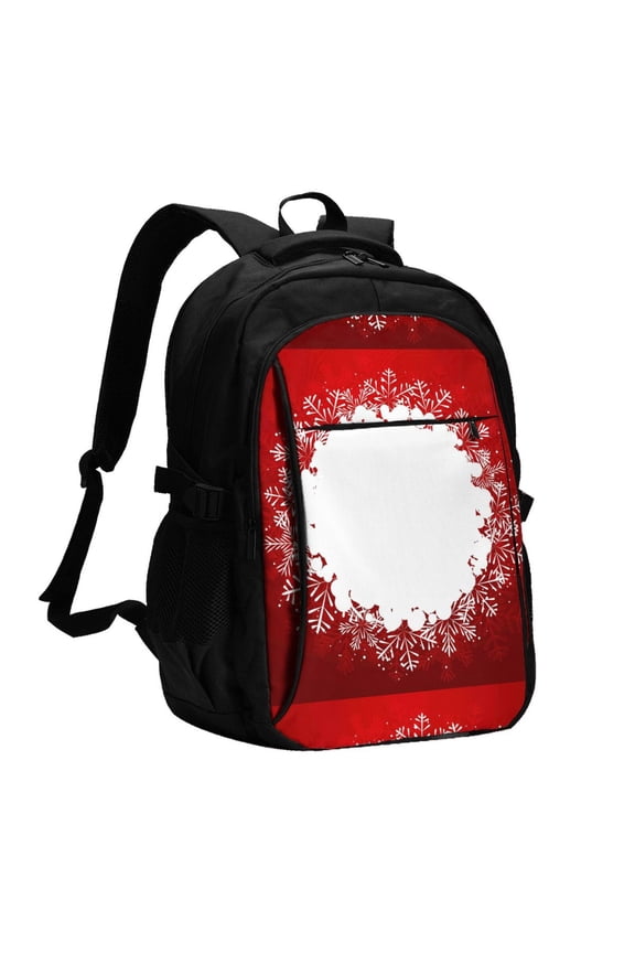 Winter Christmas Snowflake for Travel Laptop Backpack, USB-Charging-Enabled, Spacious Business Backpack for Men and Women,College School Computer Bag