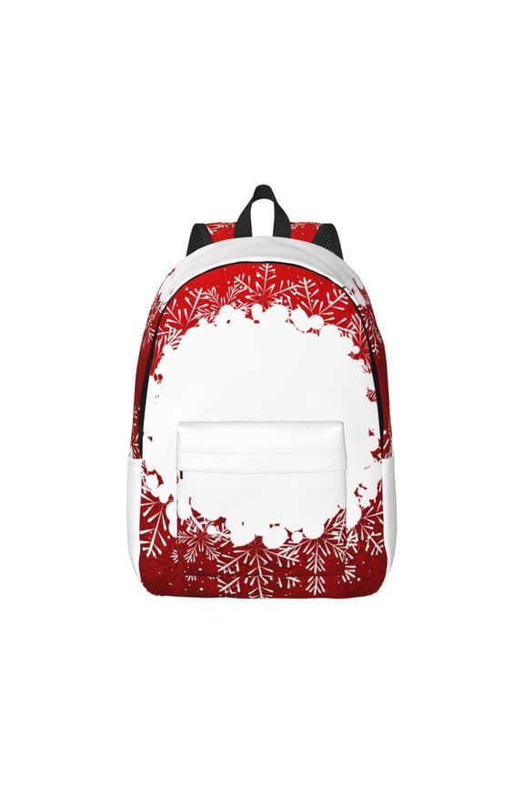Winter Christmas Snowflake for Canvas College Laptop Backpack, Durable Rucksack Travel Notebook Bag School Backpack Book Bag for Men Women