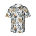 thumbnail image 1 of Xecao Winter Forest Animals Print Hawaiian shirt - A Stylish Short-Sleeve Button-Down for Men, Perfect for Casual Beach and Tropical Outings.,Small, 1 of 7
