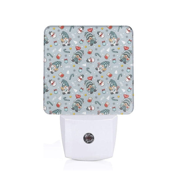 Xecao Winter Gnome And Snowman for Night Light - a Wall-mounted LED Fixture with A Dusk-to-dawn Sensor, Ideal for Bedrooms, Bathrooms, Hallways, and Kitchens-US