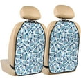 thumbnail image 1 of Xecao Winter Knit Hat and Socks Pattern Car Seat Back Protector 2 Pack Large Capacity Pocket, Kick Mats Back Seat Protector, 1 of 8