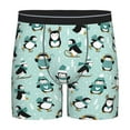 thumbnail image 1 of Xecao Winter Skiing Penguin Print Boxer Briefs for Men's Stretch Moisture-Wicking Underwear, Mid-Rise Classics breathable fabric, 1 of 7