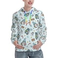 thumbnail image 1 of Xecao Winter Wonderland Light Blue Pattern Hoodies for Women Sweatshirts Long Sleeve Sweatshirts Pullover Outfits with Pocket-Medium, 1 of 7