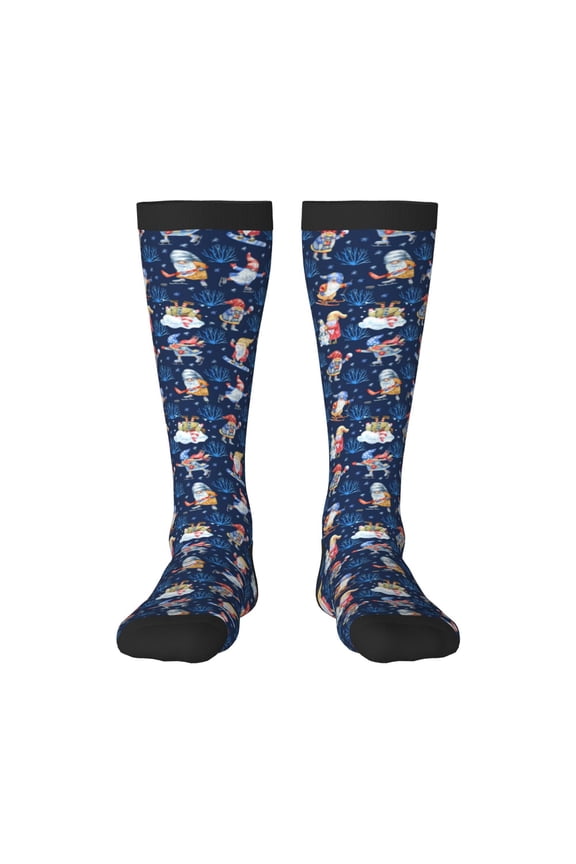 Winter old man Playtime Print Compression Socks for Both Men And Women for Running, Travel, Flight, Nurse