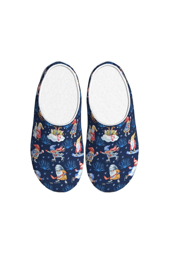 Winter old man Playtime Print Cotton Slippers Fuzzy Warm Cozy Slippers Non Slip House Slippers For Indoor Outdoor Cotton Slippers House Slippers-8
