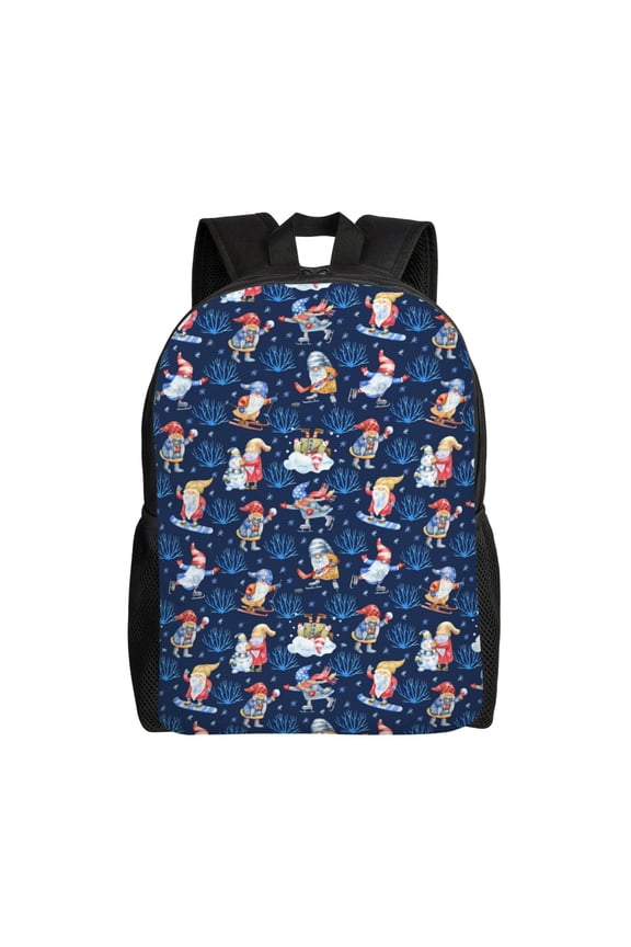 Winter old man Playtime Print School Backpack with Laptop Compartment Small Travel Laptop Backpack for Women Men Waterproof College Backpack Simple School Bag