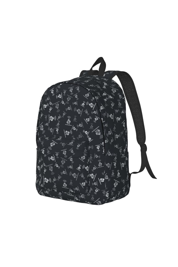 Wireless Antenna Icon Canvas College Laptop Backpack, a durable rucksack designed for both men and women, ideal for travel, school, and daily use-Small