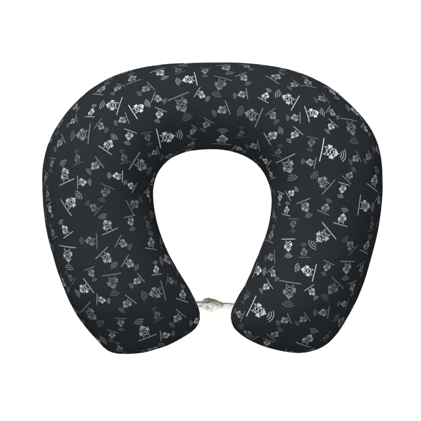 Xecao Wireless Antenna Icon Print Memory Foam Cervical Neck Pillow Versatile U-Shaped Pillows for Home,Office,Camping,Travelling,Soft Washable Cover