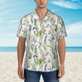 thumbnail image 1 of Xecao Wisteria Flower print Hawaiian shirt - a stylish short-sleeve button-down for men, perfect for casual beach and tropical outings., 1 of 9