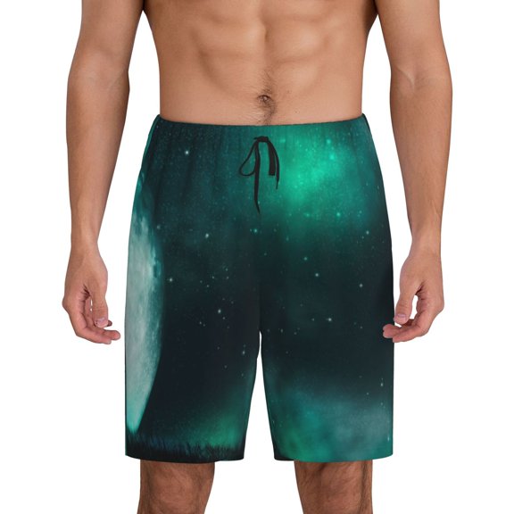 Xecao Witch House On The Hill Print Men's Sleepwear Shorts Pajama Bottom Lounge Short ,Nightwear with Convenient Pockets for Relaxed Home Wear-XX-Large