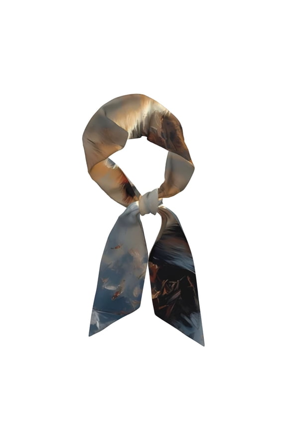 Wolf Family Winter Wonderland Pattern Large Satin Head Scarf - Satin Hair Scarves Silk Bandana Scarf Headscarf Silk Feeling Scarf for Women