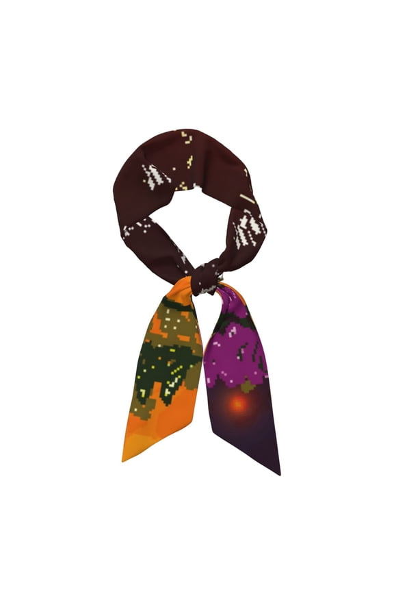 Wolf With Wildflowers Pattern Large Satin Head Scarf - Satin Hair Scarves Silk Bandana Scarf Headscarf Silk Feeling Scarf for Women