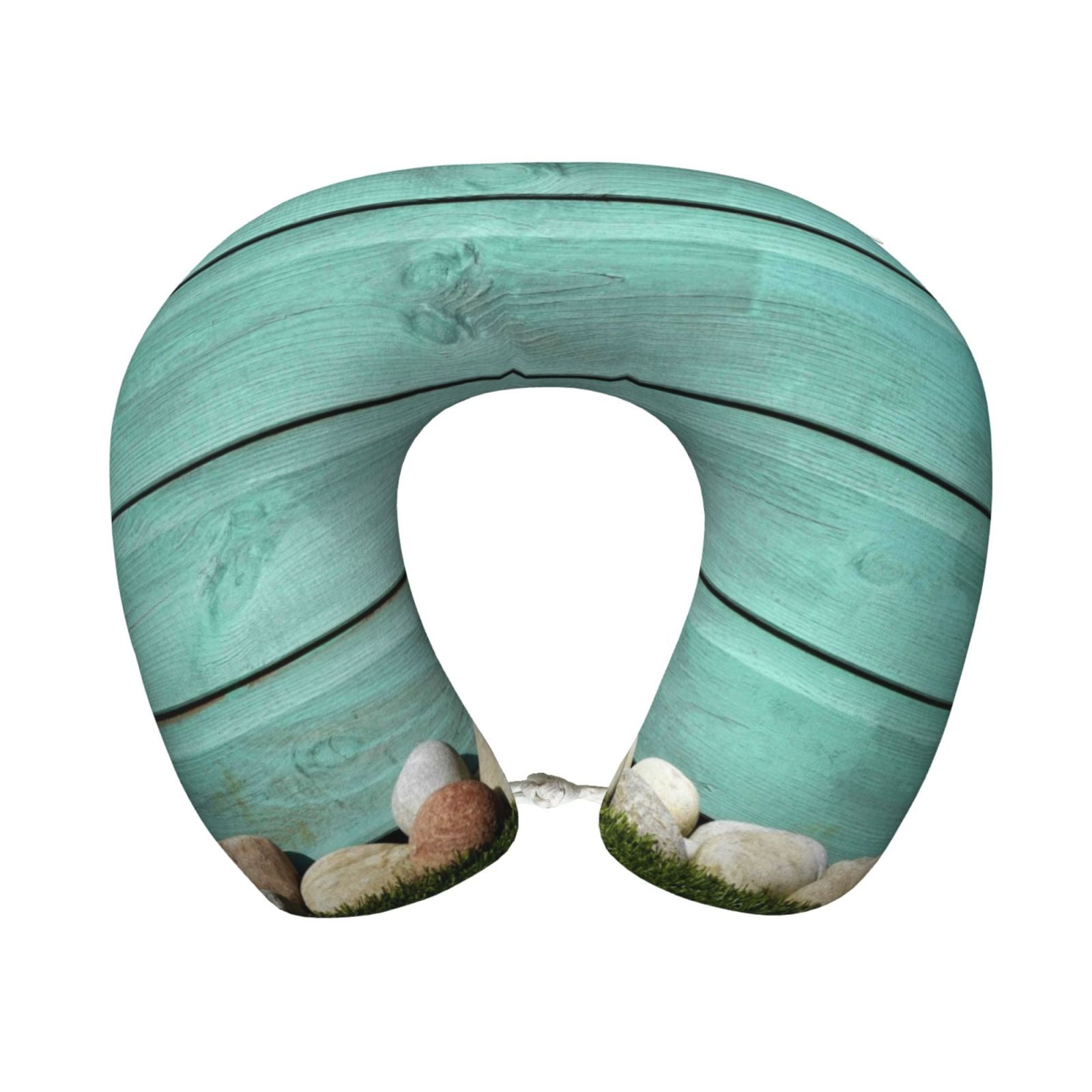 Xecao Wood Grain Print Memory Foam Cervical Neck Pillow Versatile U-Shaped Pillows for Home,Office,Camping,Travelling,Soft Washable Cover