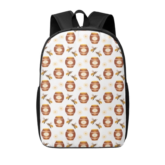 Xecao Wooden Barrels With Honey print Travel Backpack, Large Computer Backpack for Men Women, College School Rucksack Book Bag