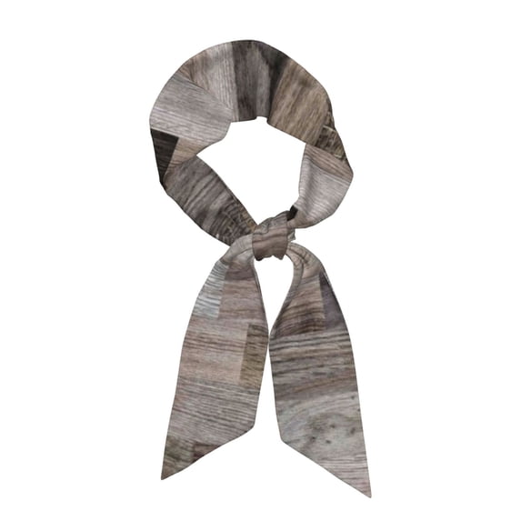 Xecao Wooden Texture Pattern Large Satin Head Scarf - Satin Hair Scarves Silk Bandana Scarf Headscarf Silk Feeling Scarf for Women