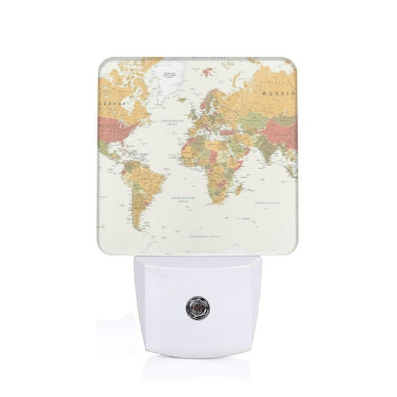 Xecao World Map 1 for Night Light - a Wall-mounted LED Fixture with A Dusk-to-dawn Sensor, Ideal for Bedrooms, Bathrooms, Hallways, and Kitchens-US