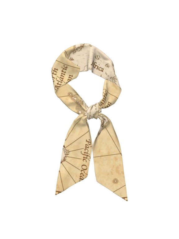 World Map Pattern Large Satin Head Scarf - Satin Hair Scarves Silk Bandana Scarf Headscarf Silk Feeling Scarf for Women