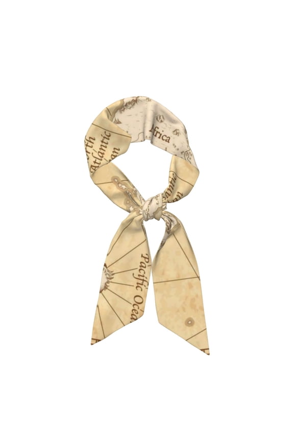 World Map Pattern Large Satin Head Scarf - Satin Hair Scarves Silk Bandana Scarf Headscarf Silk Feeling Scarf for Women