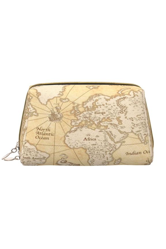 World Map Print Fashion Makeup PVC Bag Large Capacity Travel Cosmetic Bag for Women Organizer Toiletry Clutch