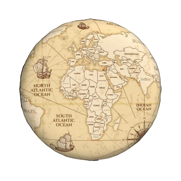 Xecao World Map for Tire Covers: Waterproof, dust-proof, and universally fitting for trailers, SUVs