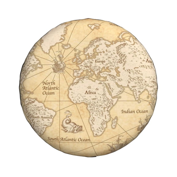 Xecao World Map for Tire Covers: Waterproof, dust-proof, and universally fitting for trailers, SUVs