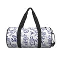 thumbnail image 1 of Xecao World Travel2 print Round Travel Duffel Bag is a foldable gym bag with an inner pocket, perfect for travel sports, 1 of 8