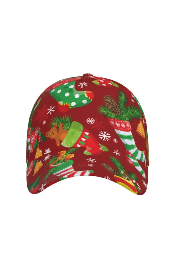 X-mas and New Year for Baseball Cap: Unisex, crafted from classic polyester twill fabric, featuring a soft unconstructed design