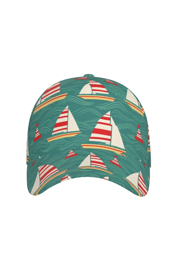 Yachts And Buoys for Baseball Cap: Unisex, crafted from classic polyester twill fabric, featuring a soft unconstructed design