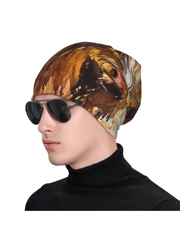 Yak Print Beanie Knitted Hat for Men Women, Winter Fashion Knit Cuffed Caps Unisex