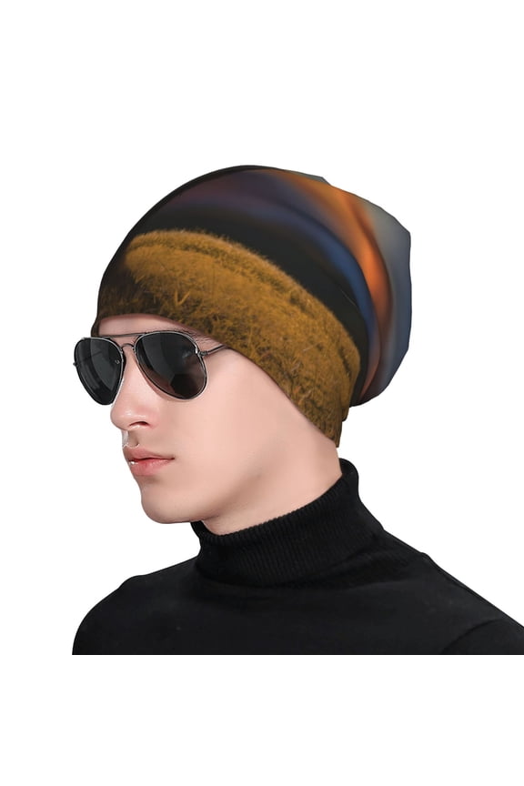 Yak Print Beanie Knitted Hat for Men Women, Winter Fashion Knit Cuffed Caps Unisex