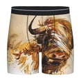 thumbnail image 1 of Xecao Yak Print Boxer Briefs for Men's Stretch Moisture-Wicking Underwear, Mid-Rise Classics breathable fabric, 1 of 7