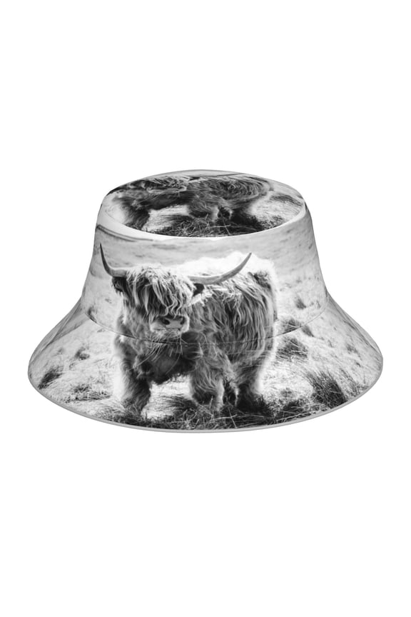 Yak Print Men and Women Night Reflective Hat Runner Cap Visor Bucket Hat Boonie Cap