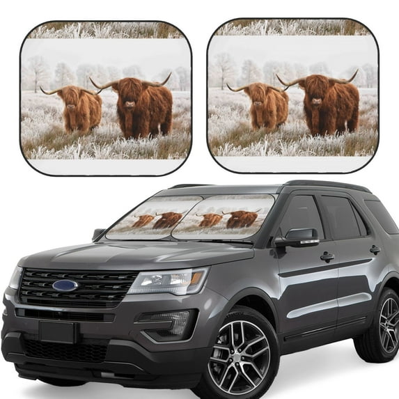 Xecao Yak for Foldable Car Sun Shades (2-Pack) offer sun protection with an easy-fold design for convenient windshield shading.