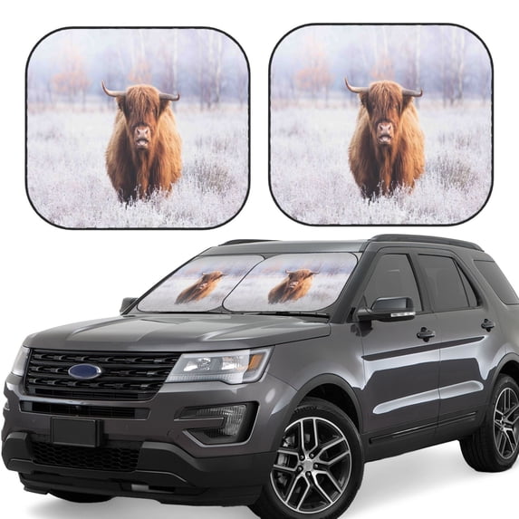 Xecao Yak for Foldable Car Sun Shades (2-Pack) offer sun protection with an easy-fold design for convenient windshield shading.