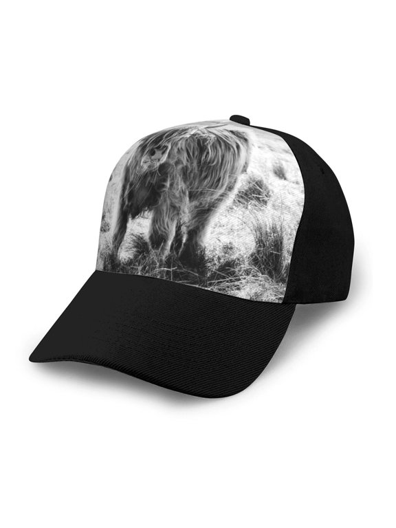 Yak print unisex vintage washed baseball cap, a soft and adjustable hat perfect for any casual style.