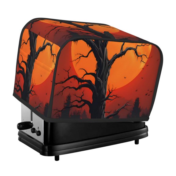 Xecao Yellow Castle Sunset Tree Print 2 Slice Toaster Cover with Pockets, Small Appliance Cover, Dust and Fingerprint Protection, Machine Washable