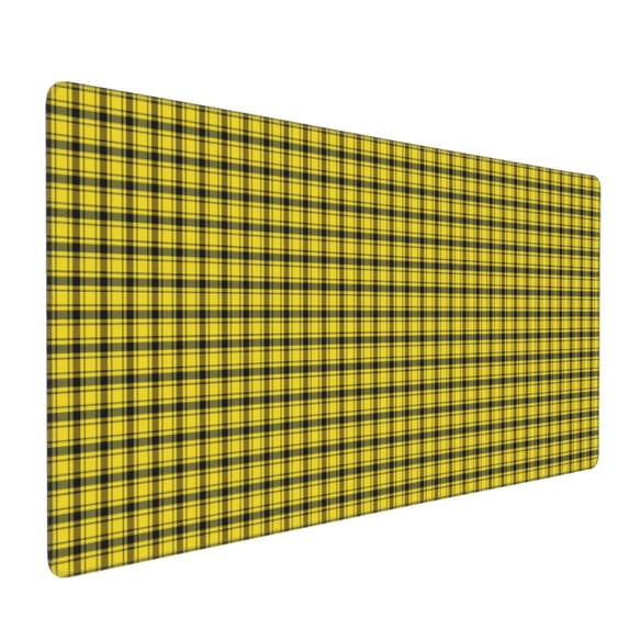 Xecao Yellow Checkered Plaid Print Large Mouse Pad, 16x35.5in Mousepad, Professional Non-Slip Rubber Base Big Mouse Pad, Mouse Pad for Gaming & Office Full Desk Mouse Pad