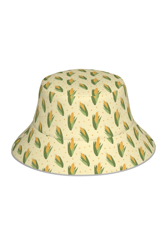 Yellow Corn Print Men and Women Night Reflective Hat Runner Cap Visor Bucket Hat Boonie Cap