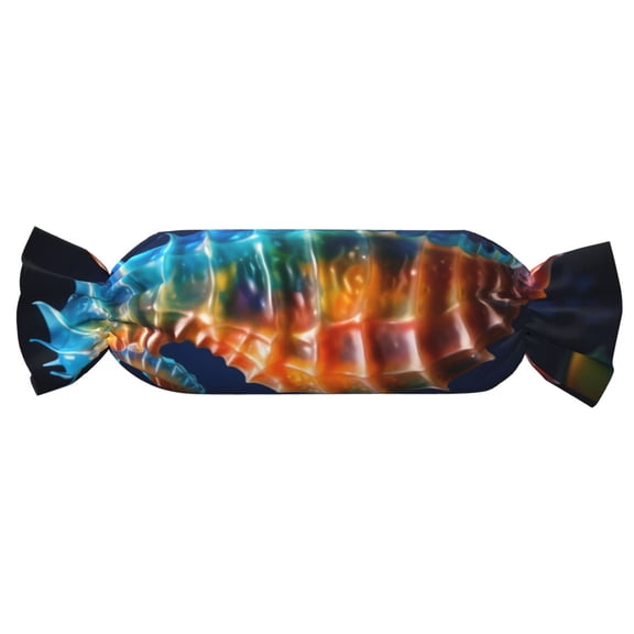 Xecao Yellow Fish Seahorse Print+Candy-Inspired Plush Pillow for Men Women Suitable for Beds, Sofas, Game Rooms Drawstring Closure