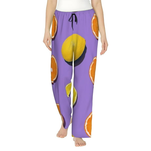 Xecao Yellow Lemon And Orange Women's Straight Lounge Pajama Pants: The Epitome of Relaxed Sleepwear