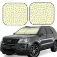 thumbnail image 1 of Xecao Yellow Lemon Leaves for Foldable Car Sun Shades (2-Pack) offer sun protection with an easy-fold design for convenient windshield shading., 1 of 7