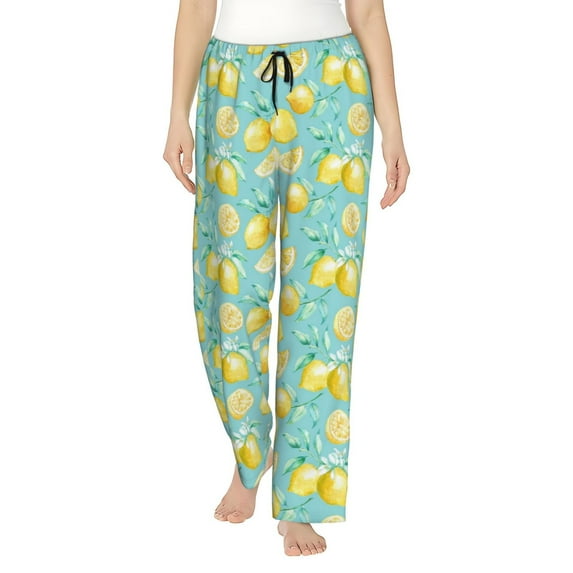 Xecao Yellow Lemon Women's Straight Lounge Pajama Pants: The Epitome of Relaxed Sleepwear