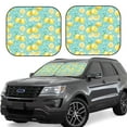thumbnail image 1 of Xecao Yellow Lemon for Foldable Car Sun Shades (2-Pack) offer sun protection with an easy-fold design for convenient windshield shading., 1 of 7