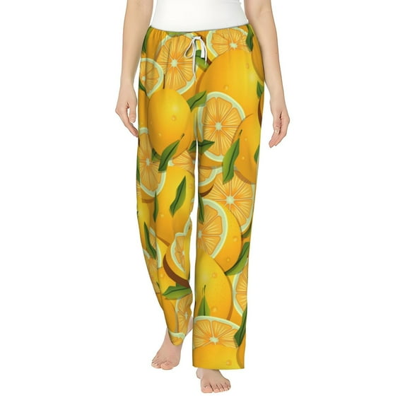 Xecao Yellow Limes Women's Straight Lounge Pajama Pants: The Epitome of Relaxed Sleepwear